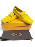 TOD'S Men's Gommino Pebbled Leather Driving Loafers Yellow Size US 8 Brand New with Box & Dust Bag