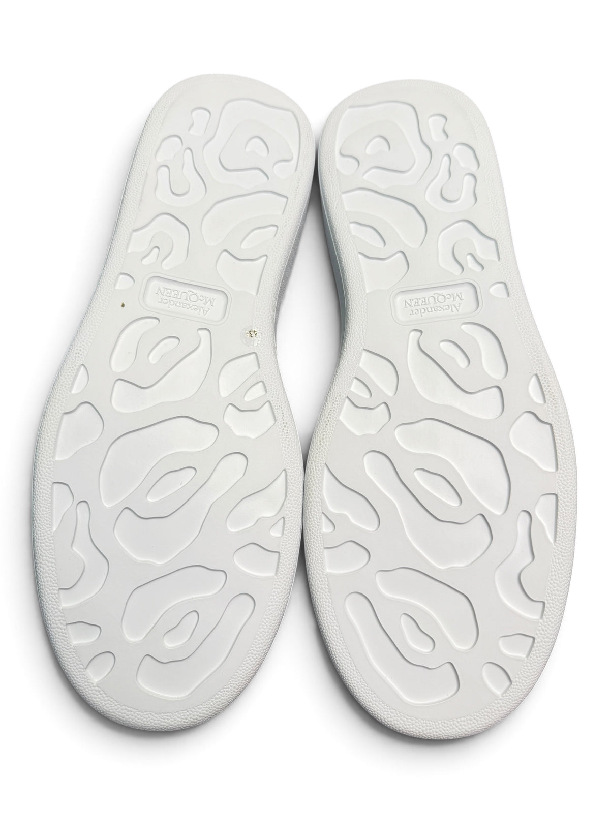 Alexander McQueen Oversized White Leather Sneakers Black Croc Heel Size 43.5