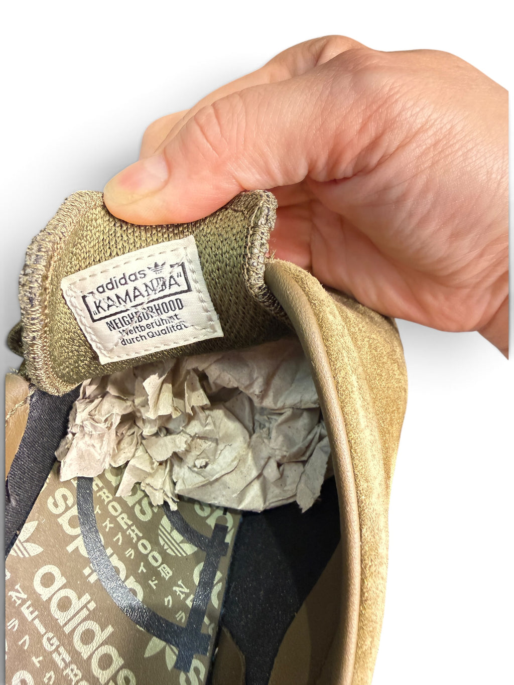 adidas Originals x Neighborhood Kamanda Olive Suede Sneakers Size 42⅔ (US 9.5)
