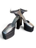 Giuseppe Zanotti Black Leather Platform Ankle Strap Pumps Size 39