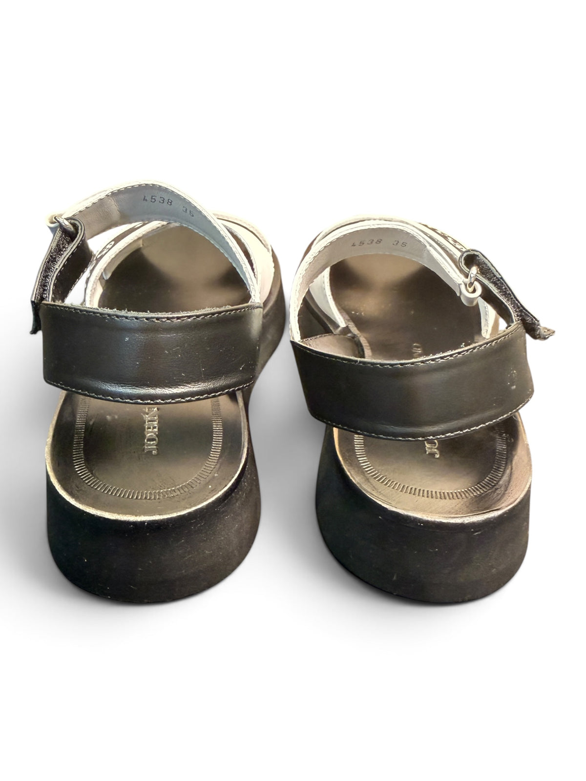 John Galliano Gazette Leather Platform Sandals White/Black Size EU 35