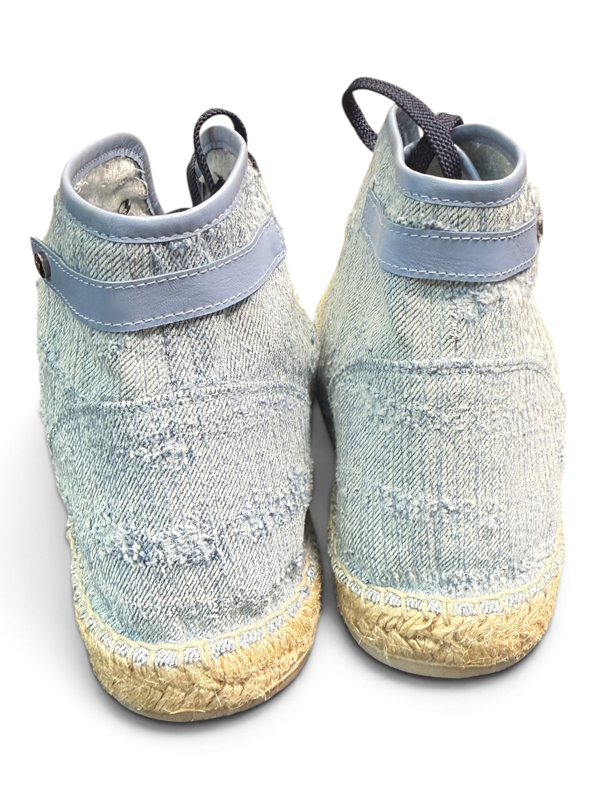 Cesare Paciotti PB301/27T Denim Stone Washed High-Top Espadrille Sneakers Size US Men's 10