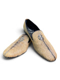 Roberto Cavalli Hair-On Goatskin Smoking Slippers Loafers Size EU 44
