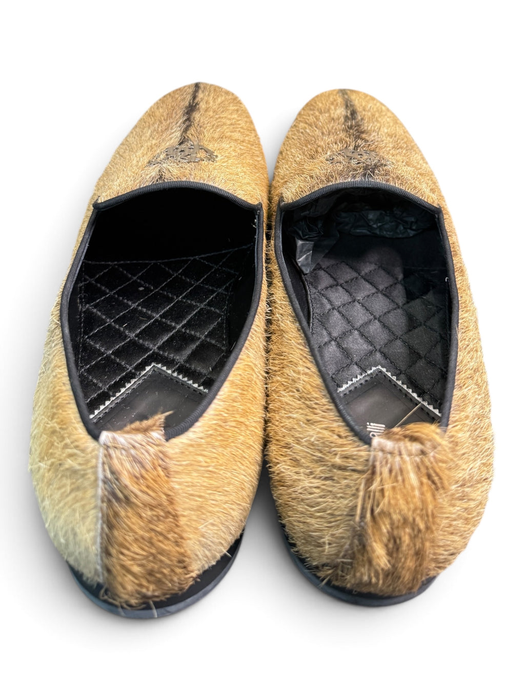 Roberto Cavalli Hair-On Goatskin Smoking Slippers Loafers Size EU 44