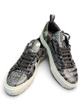 John Galliano Paris Gazette Newspaper Print Leather Sneakers Size EU 40