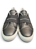 John Galliano Paris Leather Slip-On Sneakers with Logo Strap Size EU 43.5