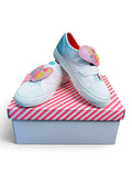 Billieblush Girls Gradient Velcro Sneakers with "MIAMI FUN" Glitter Patch Size EU 31