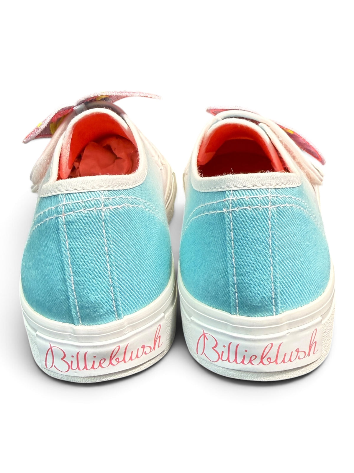 Billieblush Girls Gradient Velcro Sneakers with "MIAMI FUN" Glitter Patch Size EU 31