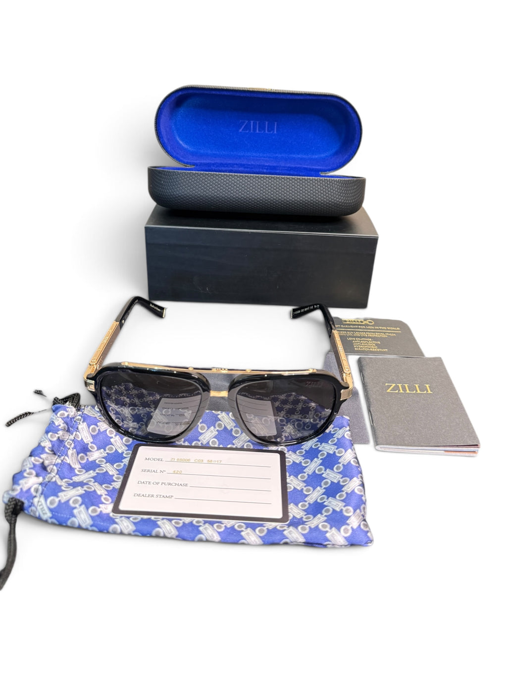 ZILLI ZI 65006 C03 Handmade Acetate Sunglasses 58-17-140 Full Set