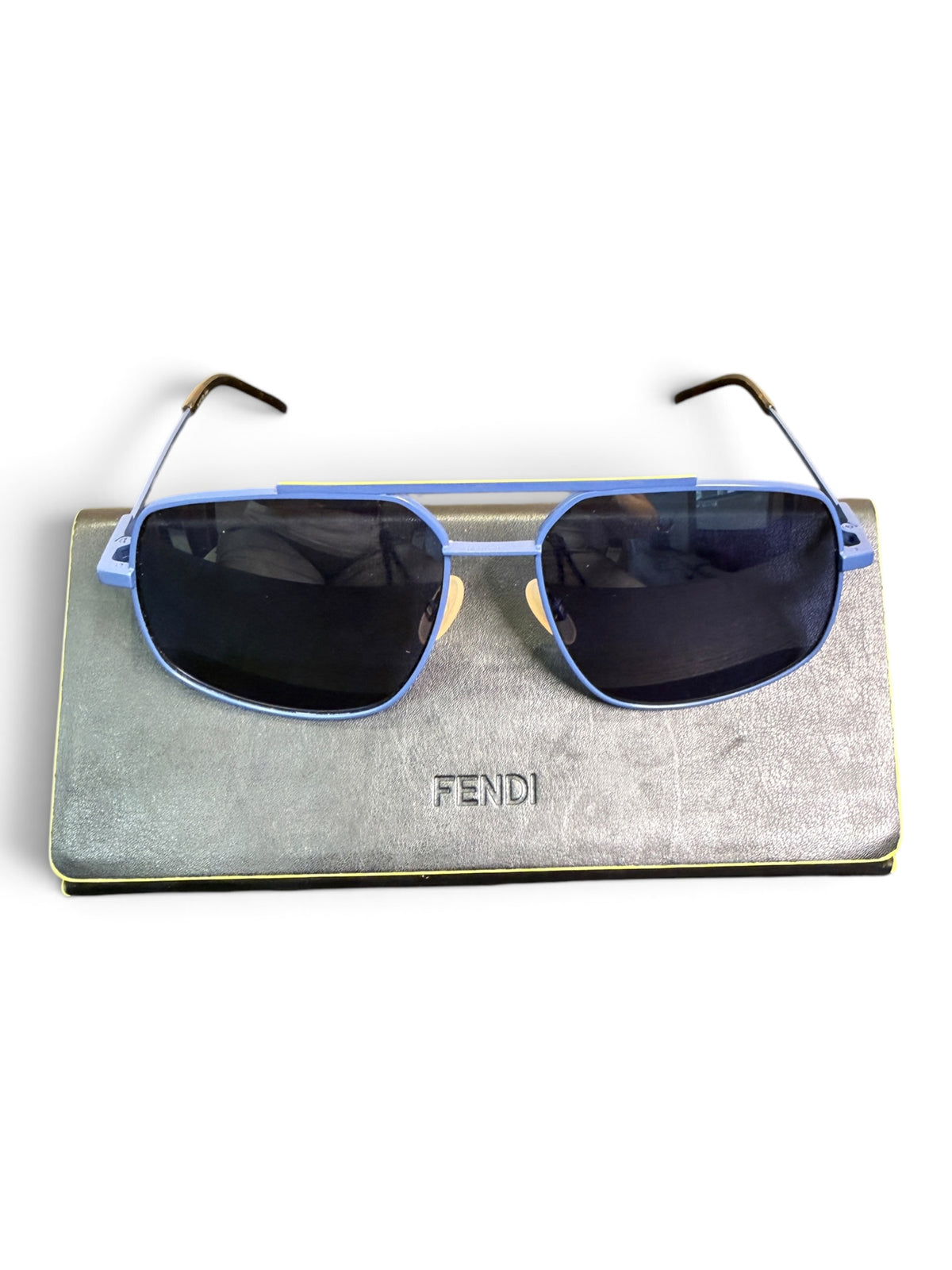 Product Name  Fendi FF M0007/S Blue Metal Aviator Sunglasses 58-16-145