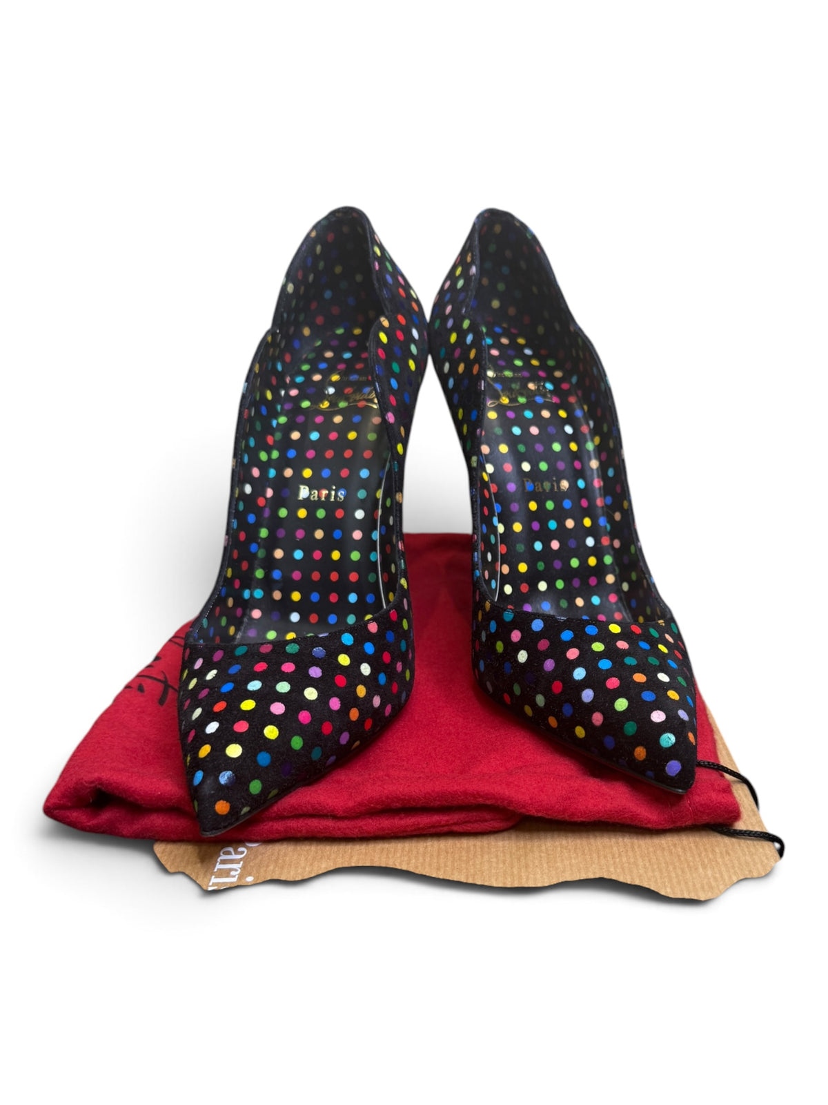 Christian Louboutin Hot Chick 100 Multicolor Polka Dot Pumps Size 39