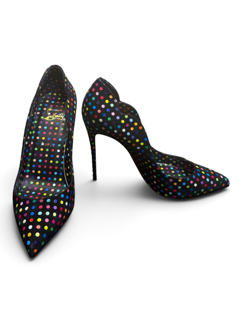 Christian Louboutin Hot Chick 100 Multicolor Polka Dot Pumps Size 39