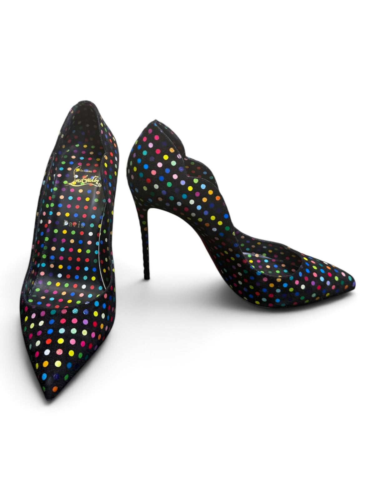Christian Louboutin Hot Chick 100 Multicolor Polka Dot Pumps Size 39