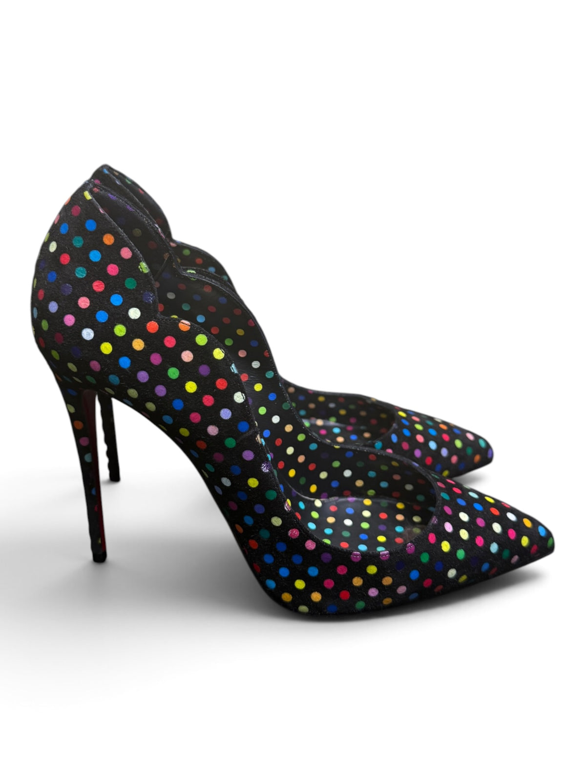 Christian Louboutin Hot Chick 100 Multicolor Polka Dot Pumps Size 39
