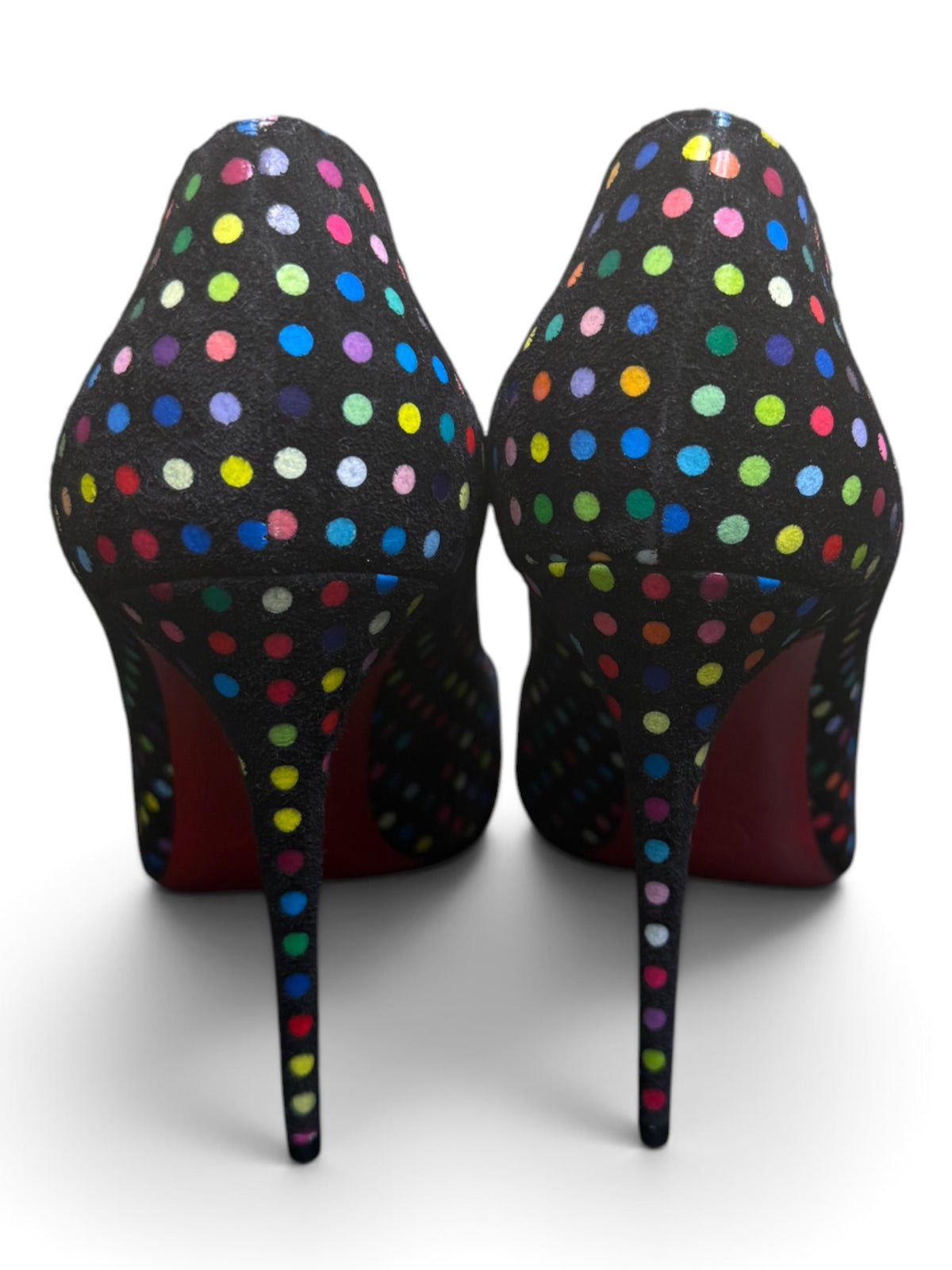 Christian Louboutin Hot Chick 100 Multicolor Polka Dot Pumps Size 39