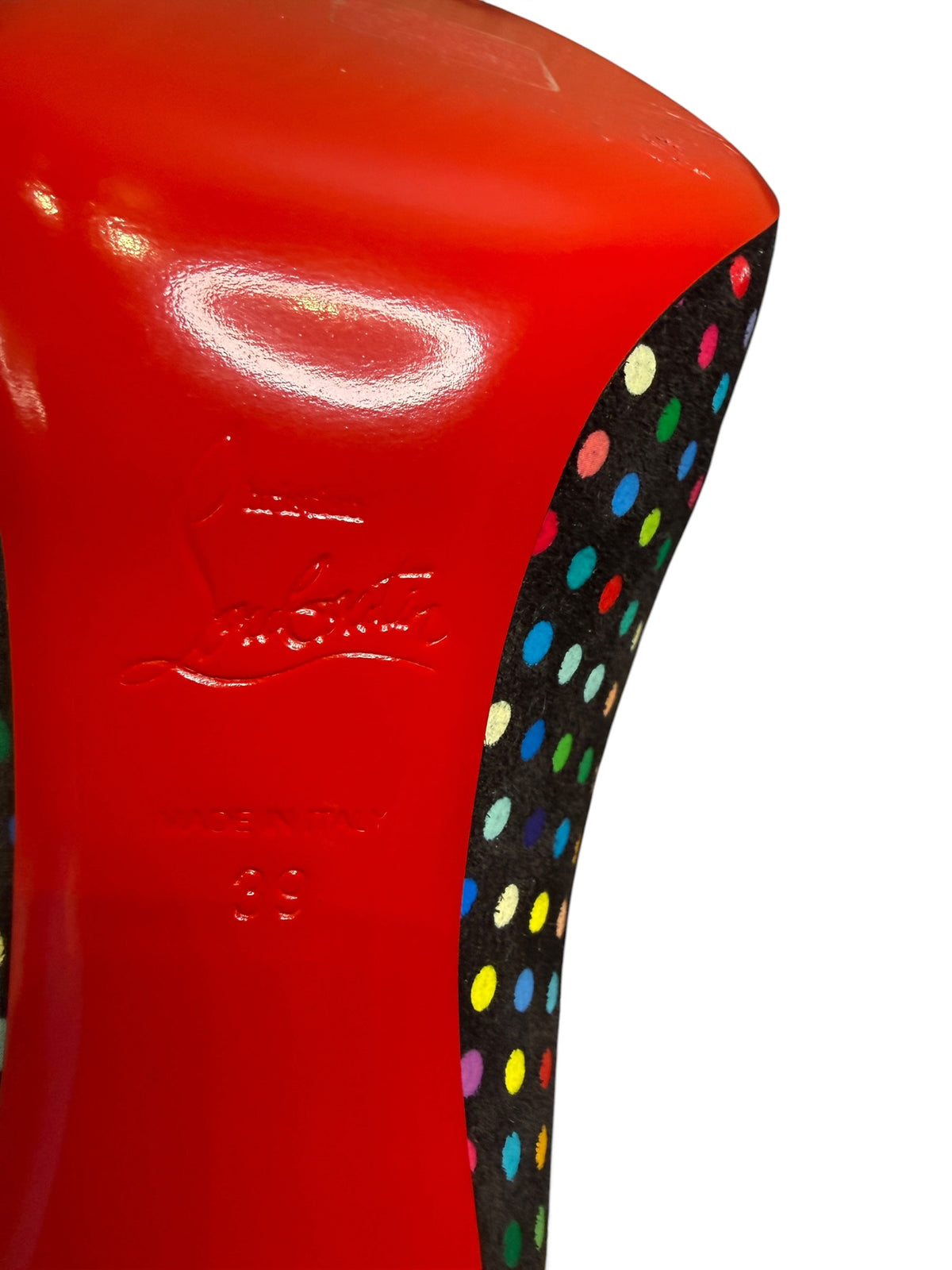 Christian Louboutin Hot Chick 100 Multicolor Polka Dot Pumps Size 39
