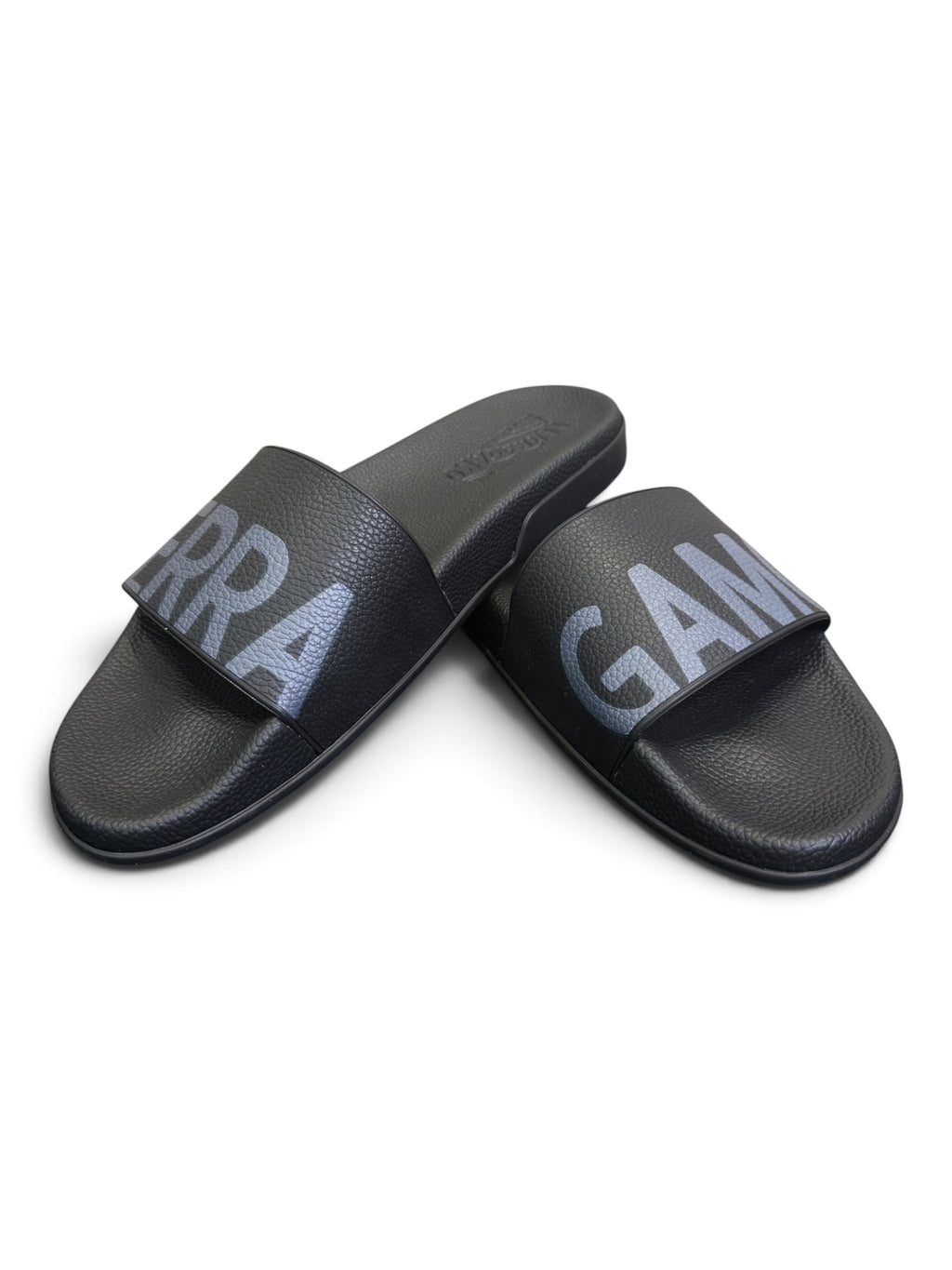 Salvatore Ferragamo Logo Rubber Pool Slides Black Size US Men's 10