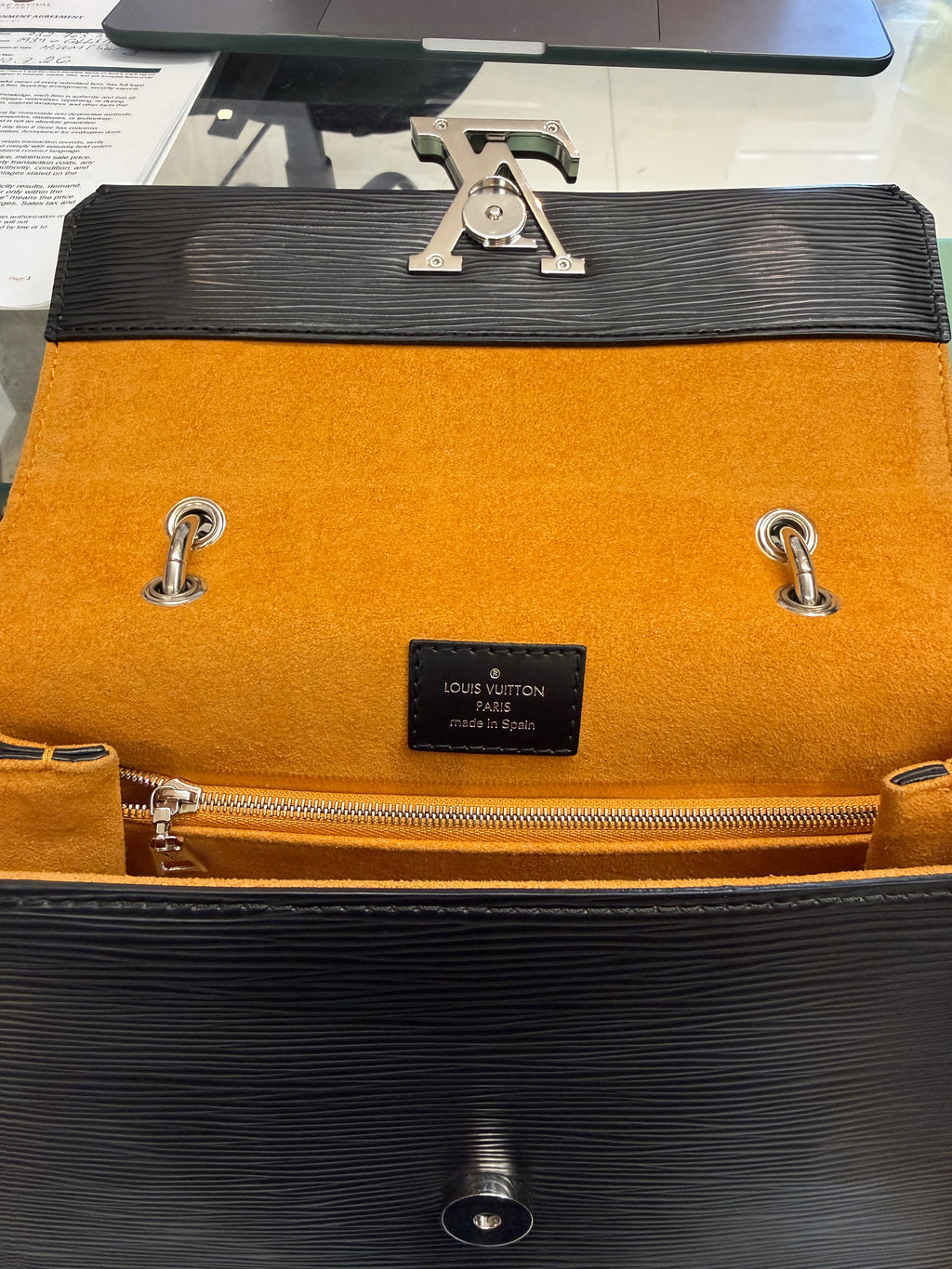 Louis Vuitton Grenelle PM Black Epi Leather Top Handle Bag