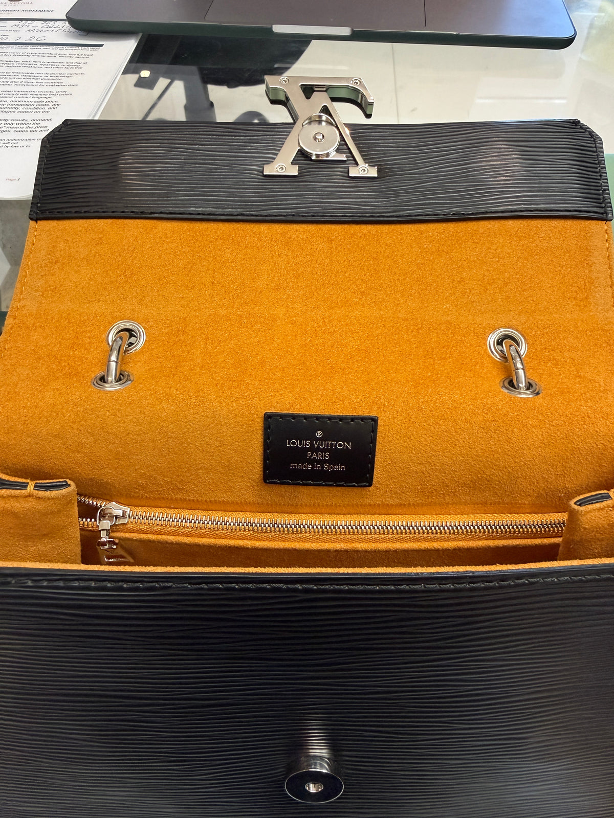 Louis Vuitton Grenelle PM Black Epi Leather Top Handle Bag