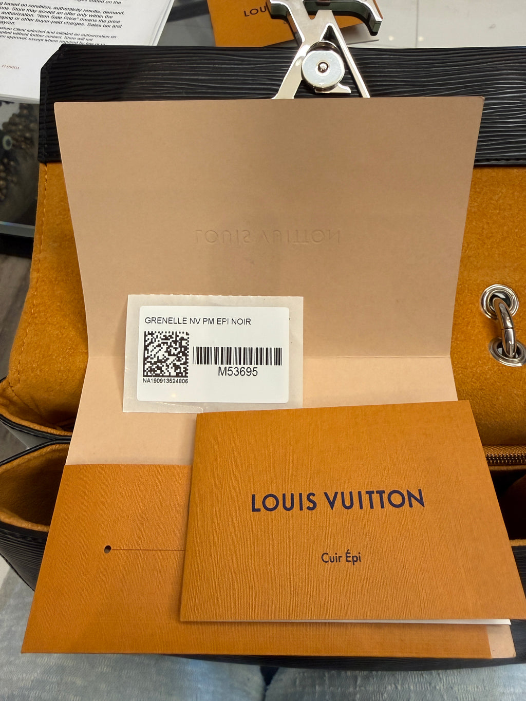 Louis Vuitton Grenelle PM Black Epi Leather Top Handle Bag