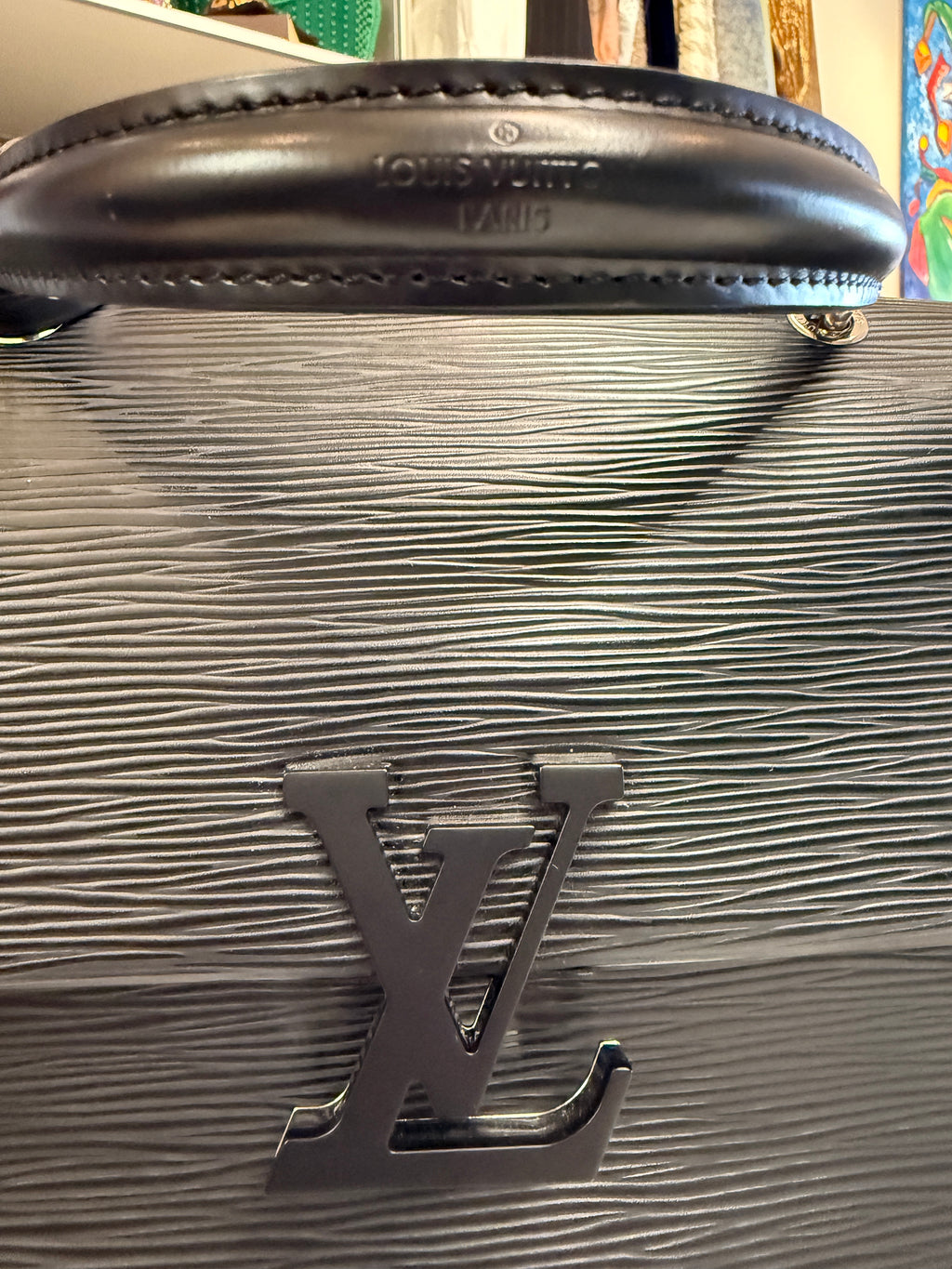 Louis Vuitton Grenelle PM Black Epi Leather Top Handle Bag