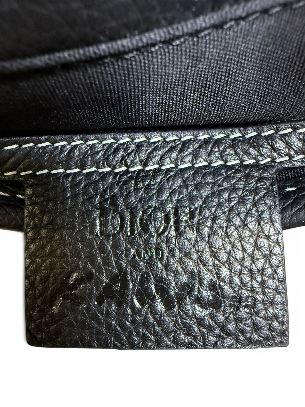Dior x KAWS Men's Saddle Side Bag – Black Leather with Bee Appliqué