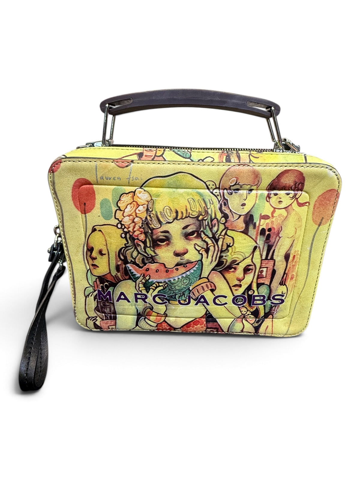 Marc Jacobs x Lauren Tsai The Box Bag – Yellow Multicolor Leather