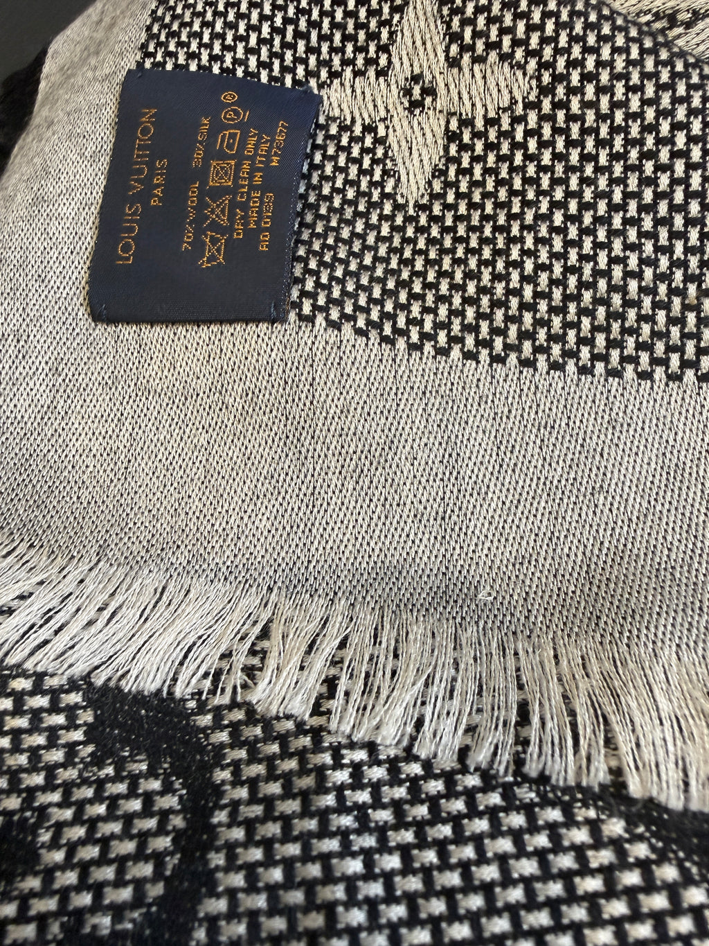 Louis Vuitton Neo Natté Monogram Shawl Black – Wool & Silk