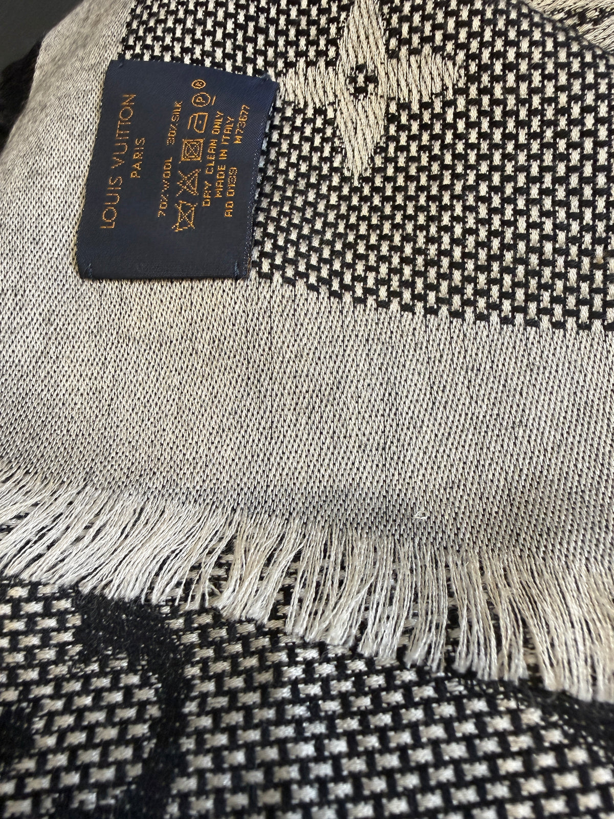 Louis Vuitton Neo Natté Monogram Shawl Black – Wool & Silk