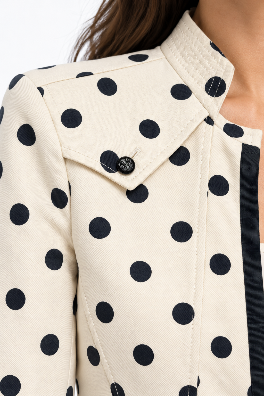 Valentino Roma Ivory Polka Dot Cotton Jacket – US 12 (IT 48)