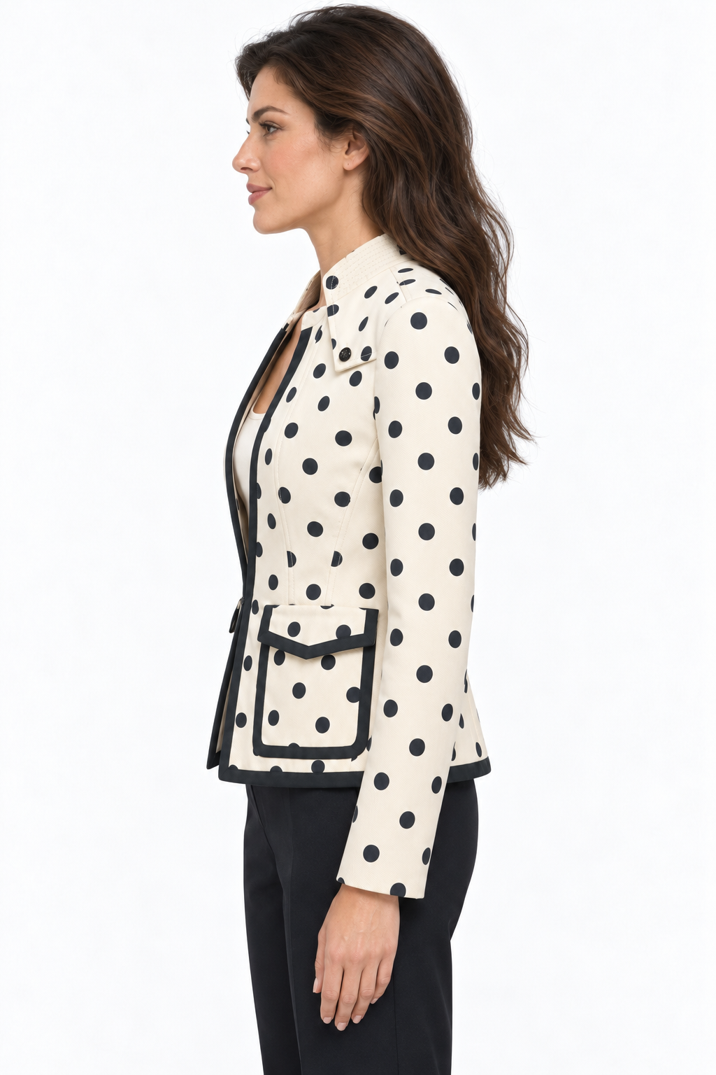 Valentino Roma Ivory Polka Dot Cotton Jacket – US 12 (IT 48)