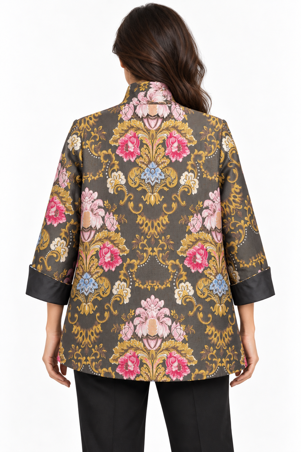 Grace Chuang Floral Brocade High-Low Jacket – Size S
