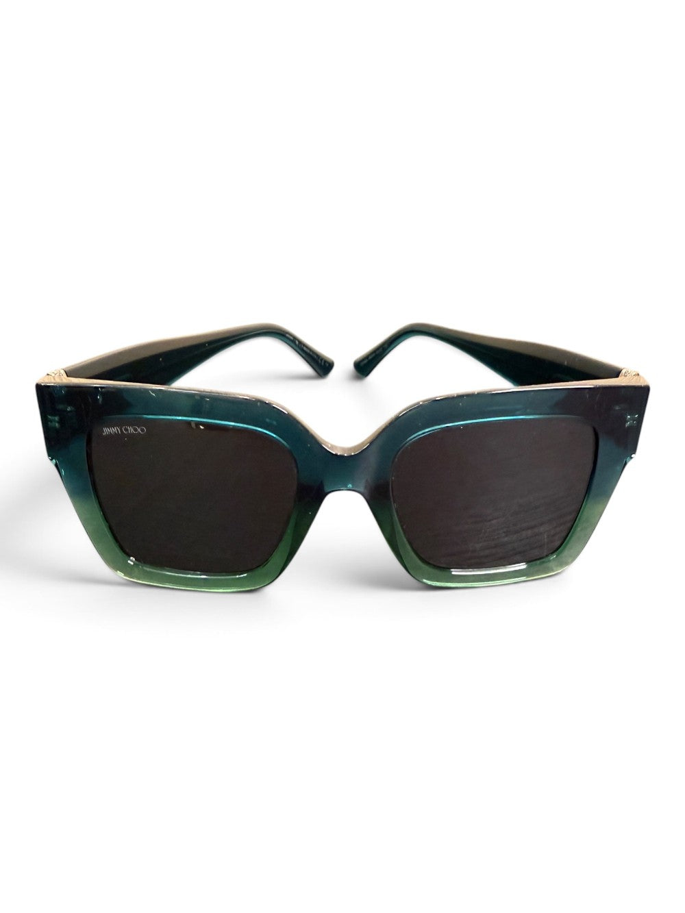 Jimmy Choo EDNA/S PEF/IR Oversized Square Sunglasses Size 52-22-145 – Emerald Blue Gradient|810