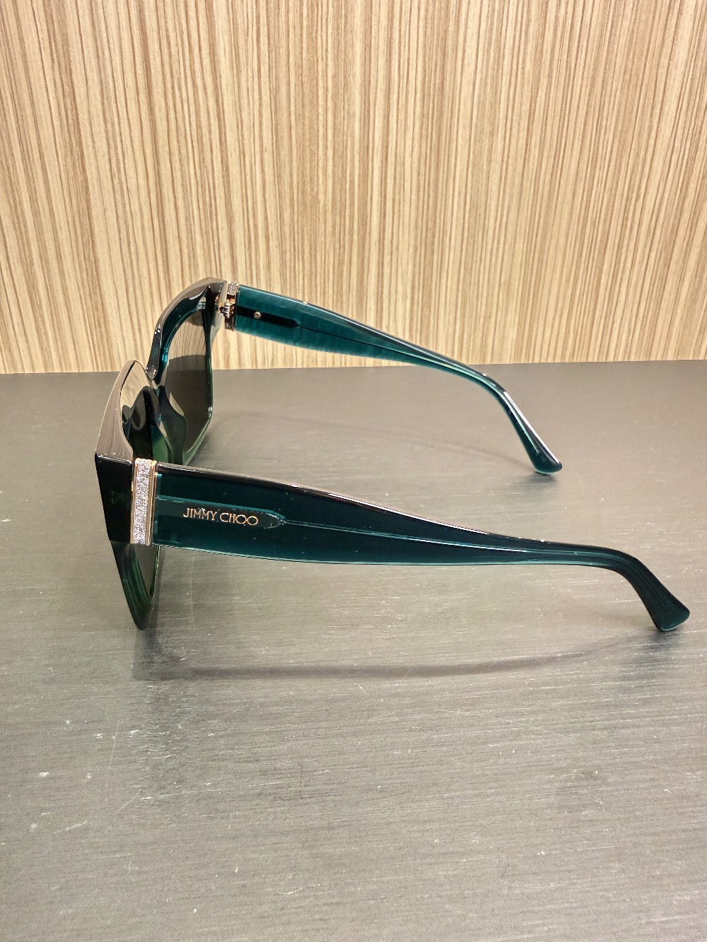 Jimmy Choo EDNA/S PEF/IR Oversized Square Sunglasses Size 52-22-145 – Emerald Blue Gradient|426