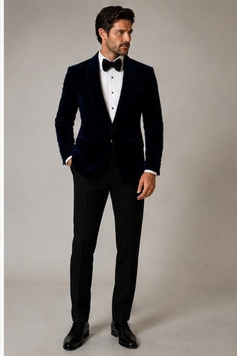 Tom Ford Shelton Navy Velvet Tuxedo Jacket – Men's Size 50R|516