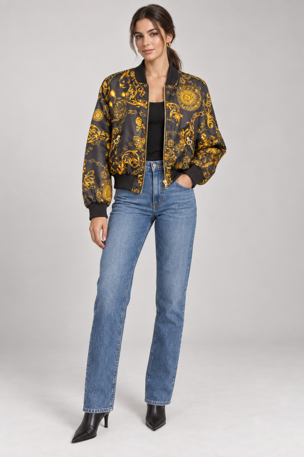 Versace Jeans Couture Reversible Baroque Bomber Jacket|1016