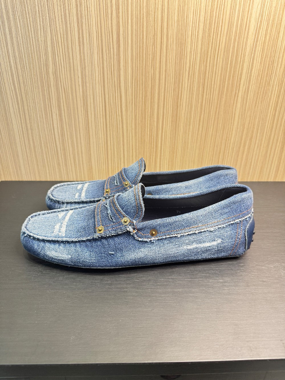 Tod's Men's Denim Gommino Driving Loafers Size 7.5|93