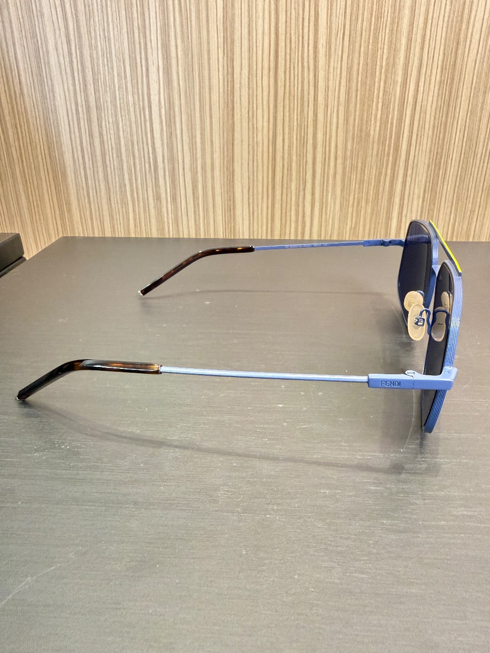 Product Name  Fendi FF M0007/S Blue Metal Aviator Sunglasses 58-16-145|360