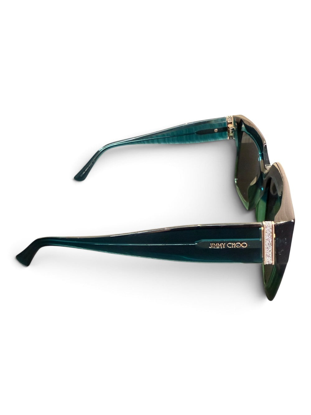 Jimmy Choo EDNA/S PEF/IR Oversized Square Sunglasses Size 52-22-145 – Emerald Blue Gradient|807