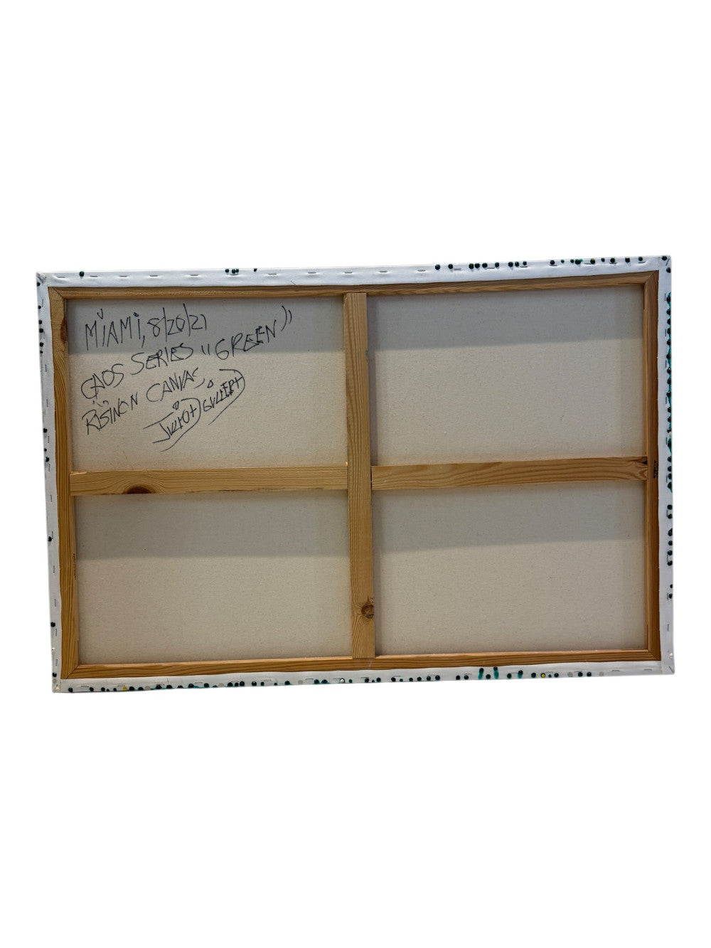 Julio Aguilera – Green – CAOS Series – Original Abstract Resin Painting – 2021|1071