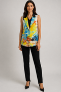 Robert Graham Watercolor Print Sleeveless Blazer Vest|546
