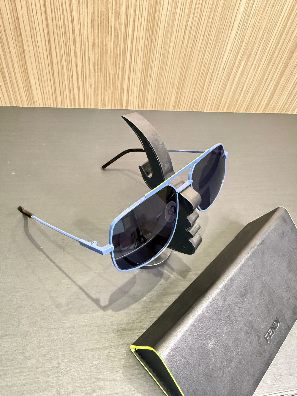 Product Name  Fendi FF M0007/S Blue Metal Aviator Sunglasses 58-16-145|359