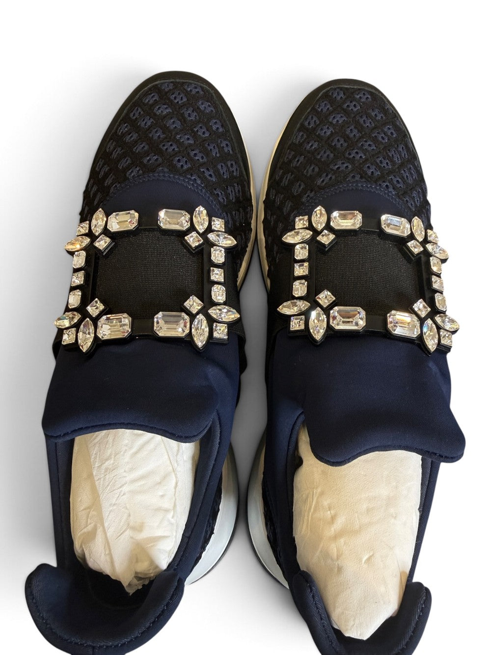 Roger Vivier Viv’ Run Strass Buckle Sneakers Navy – Brand New – US 10.5 (EU 40.5)|970