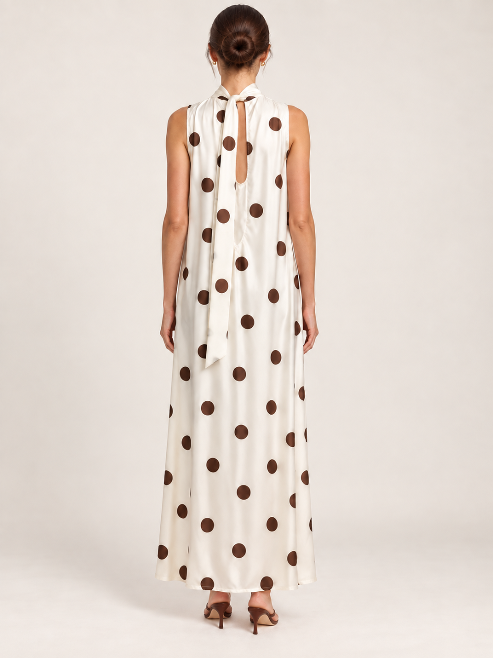G Novak Silk Polka Dot Maxi Dress & Robe Set|980