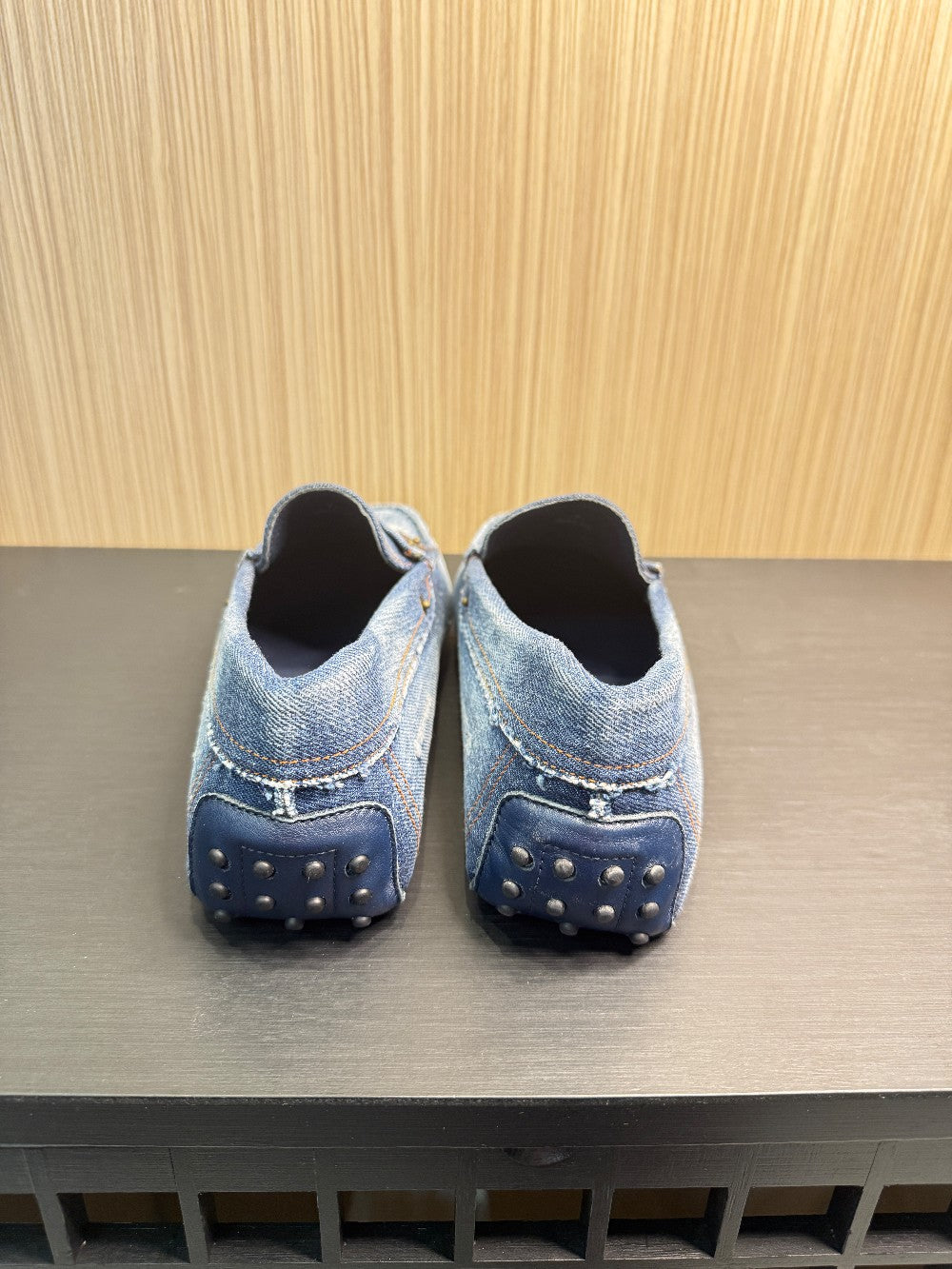 Tod's Men's Denim Gommino Driving Loafers Size 7.5|94