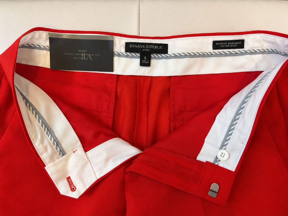 Banana Republic Avery Italian Wool Red Ankle Pants – Size 6 – NWT|602