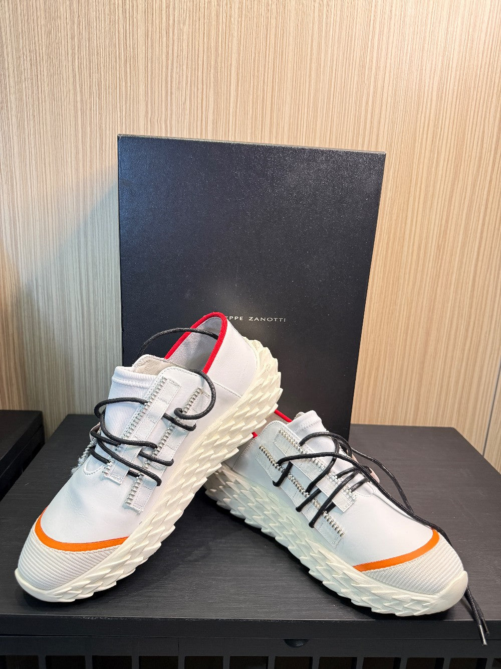 Giuseppe Zanotti Urchin 10 SC "Ulan Bianco" White Leather Sneakers Size EU 39|301