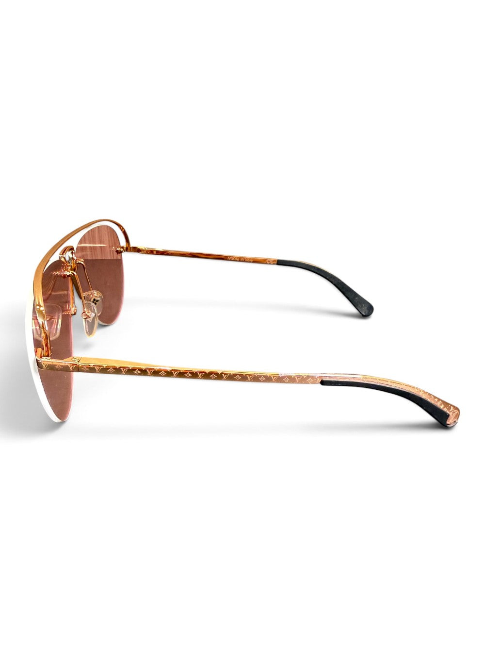 Louis Vuitton Z176 M4V1Z Rimless Aviator Sunglasses Rose Gold Size 63-10-140|801