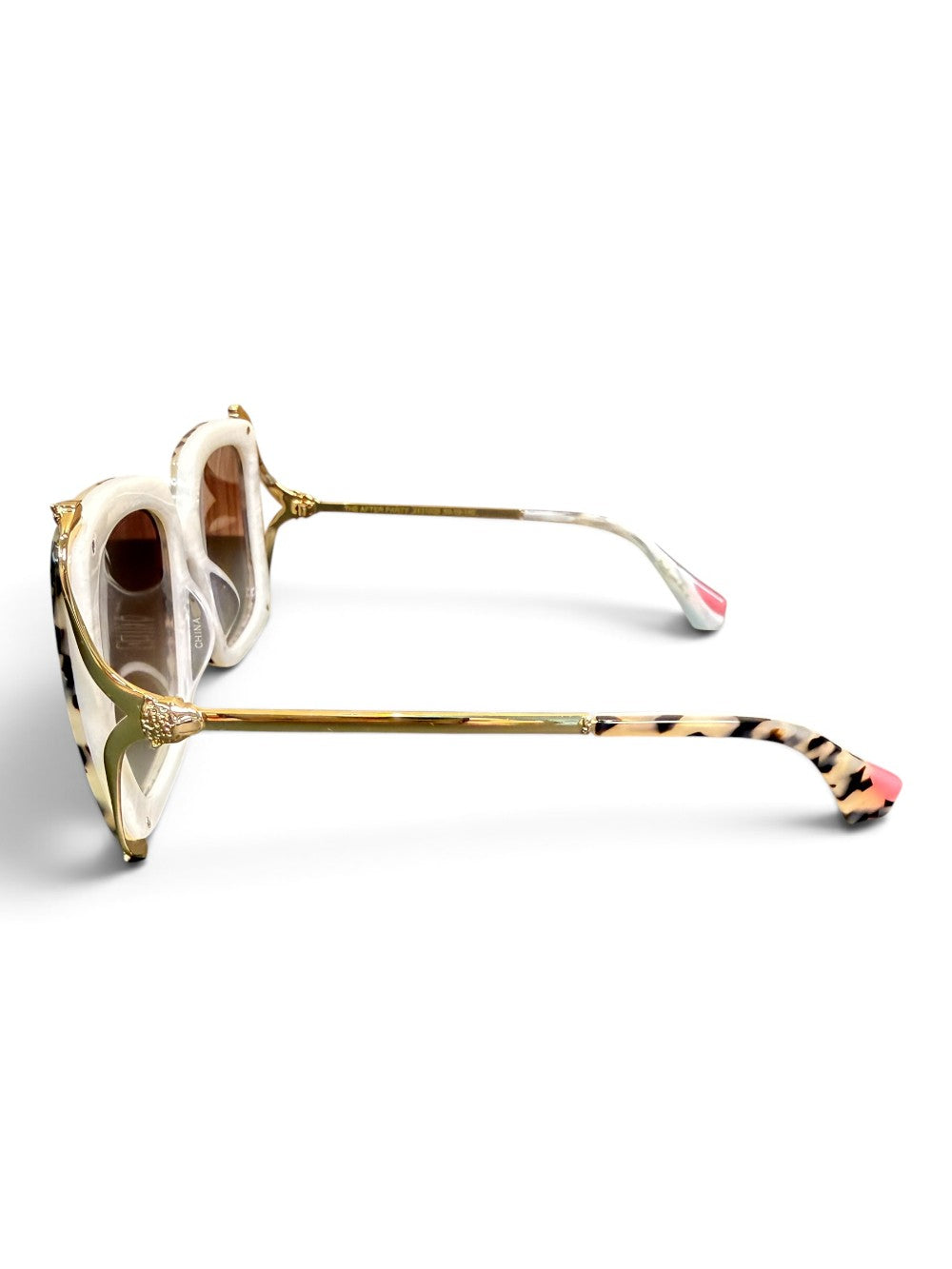 CAMILLA The After Party Oversized Square Sunglasses – Ivory Tortoise / Gold|843