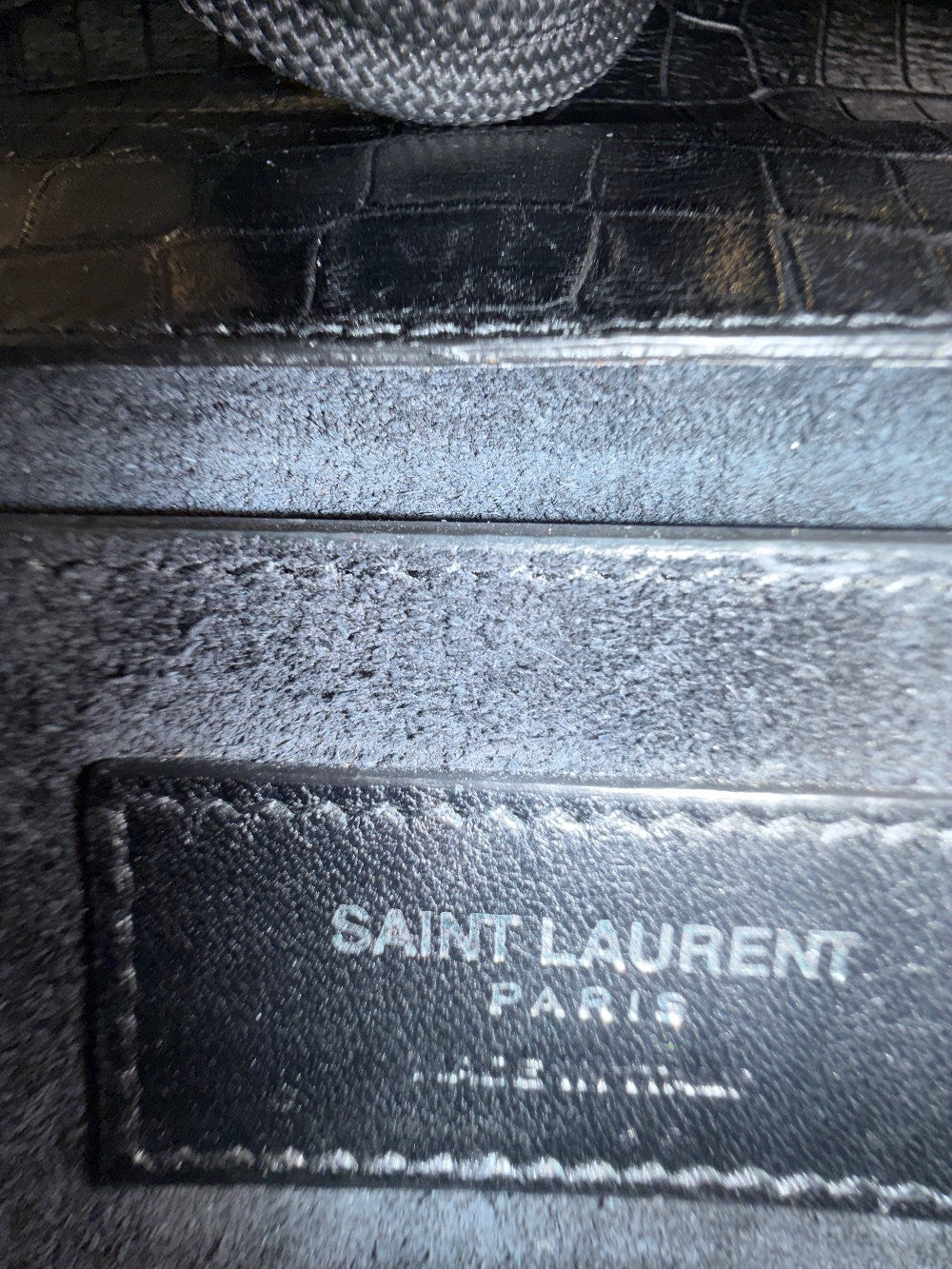 Saint Laurent 2017 Medium Sunset Croc-Embossed Leather Bag|754